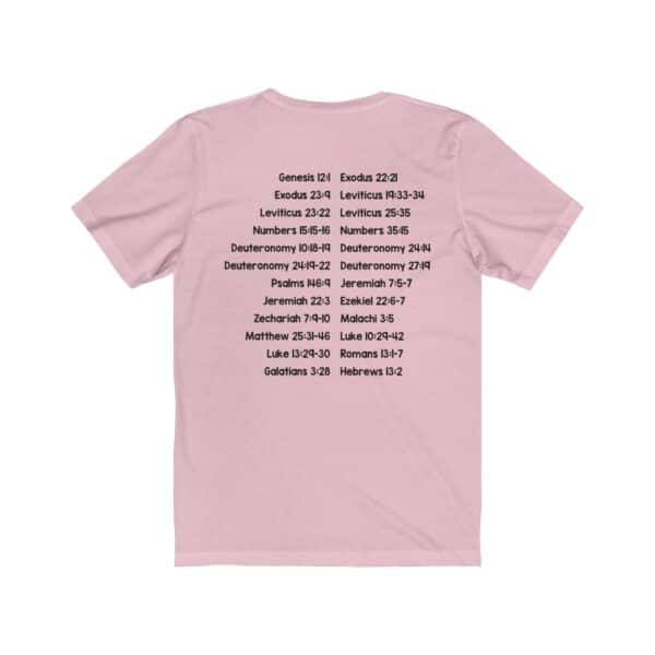 Protect Immigrants | No Human is Illegal Bible Verse Short Sleeve Tee - Image 12