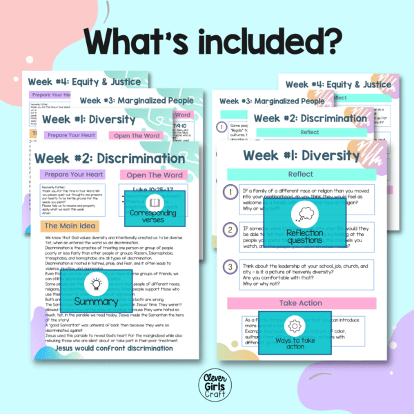 4-week Printable Social Justice Family Bible Study - Weekly Family Bible Study - Printable Bible Study - Image 2