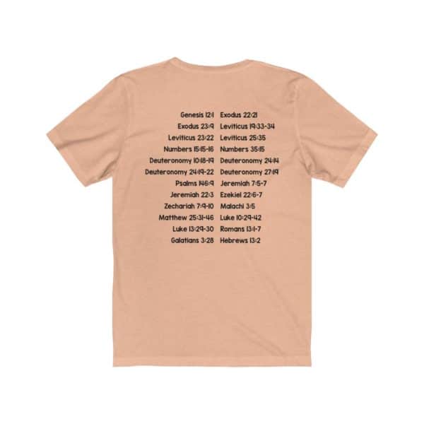 Protect Immigrants | No Human is Illegal Bible Verse Short Sleeve Tee - Image 6