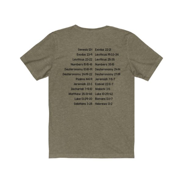 Protect Immigrants | No Human is Illegal Bible Verse Short Sleeve Tee - Image 8