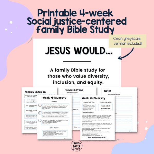 4-week Printable Social Justice Family Bible Study - Weekly Family Bible Study - Printable Bible Study - Image 5