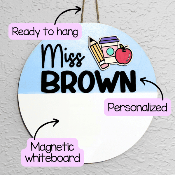 Personalized Teacher Sign - Custom 3D sign with magnetic whiteboard - Image 12