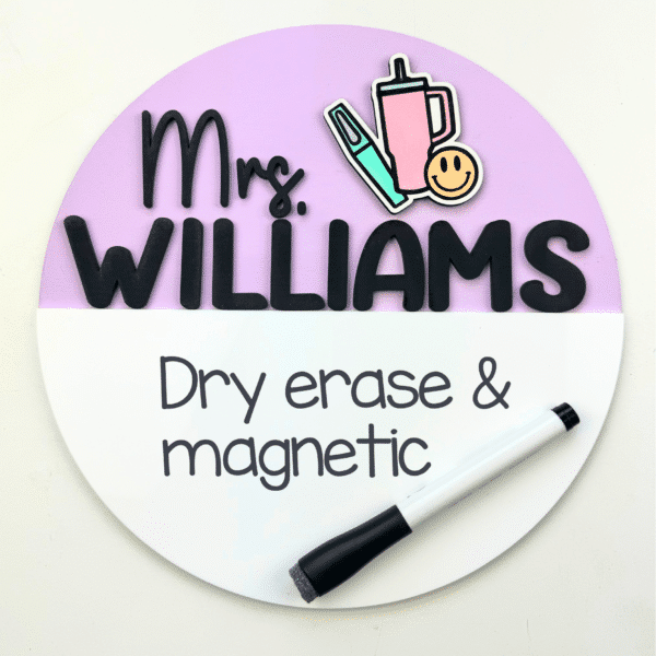 Personalized Teacher Sign - Custom 3D sign with magnetic whiteboard - Image 5